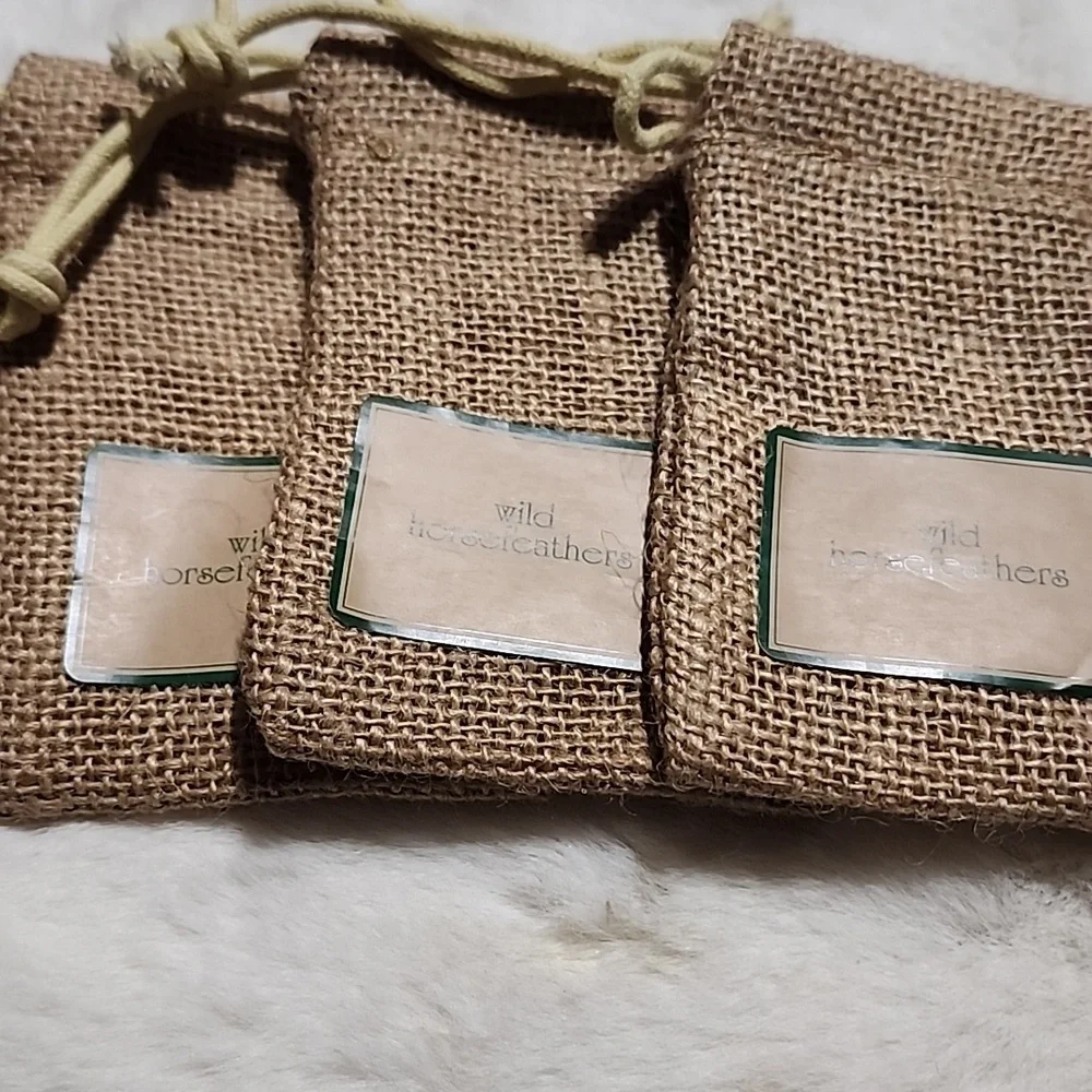BURLAP GIFT BAGS WITH DRAWSTRING.
